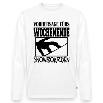 Snowboard Wochenende! Snowboard Geschenk Winter - Männer Premium Bio Langarmshirt - Weiß - Vorne - Nico (187cm)