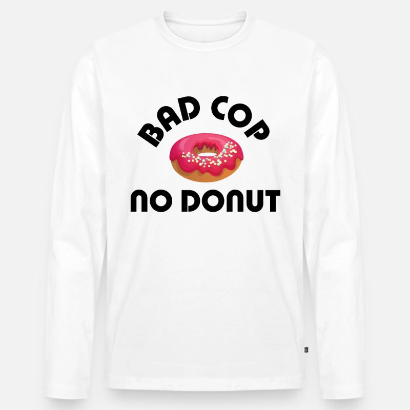 bad cop no donut - Männer Premium Bio Langarmshirt - Weiß