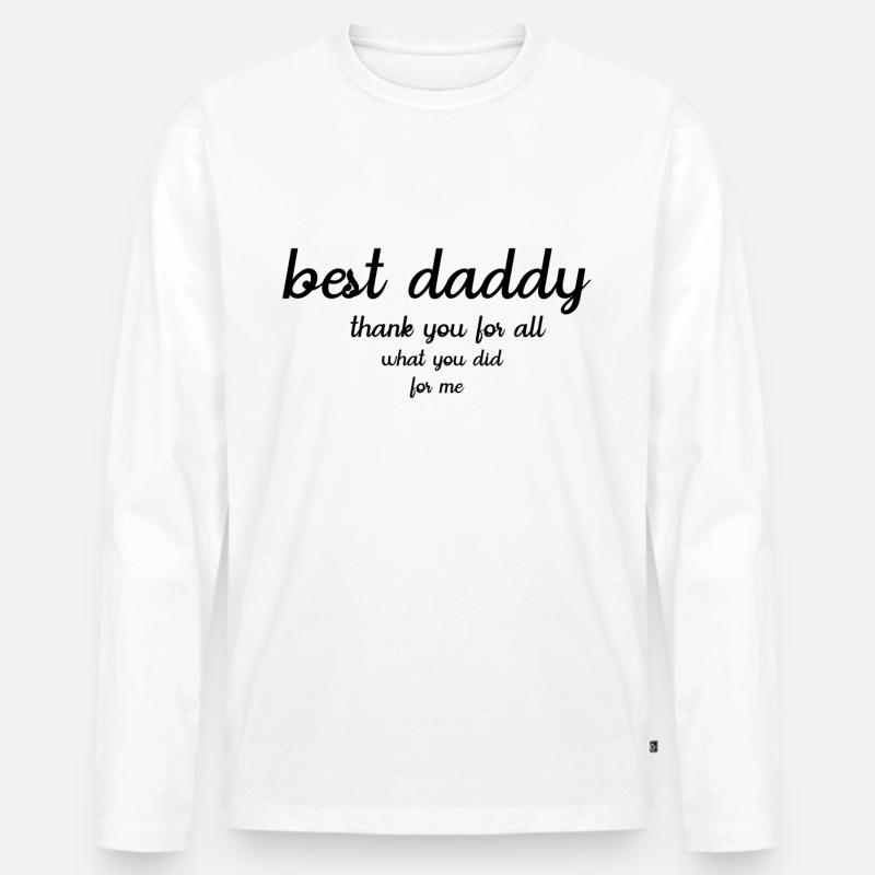 BESTER VATI - Männer Premium Bio Langarmshirt - Weiß