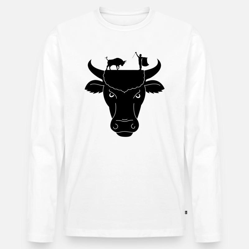 Stier Bulle Stierkampf Geschenk - Männer Premium Bio Langarmshirt - Weiß