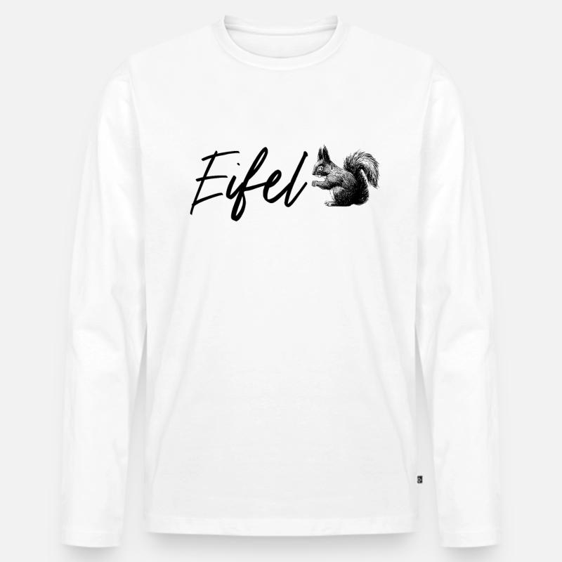 Eifel Eichhörnchen Natur - Männer Premium Bio Langarmshirt - Weiß