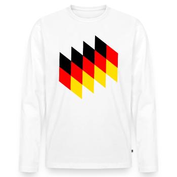 Deutschland Retro Vintage Muster Fahne Flagge - Männer Premium Bio Langarmshirt - Weiß - Vorne - Nico (187cm)