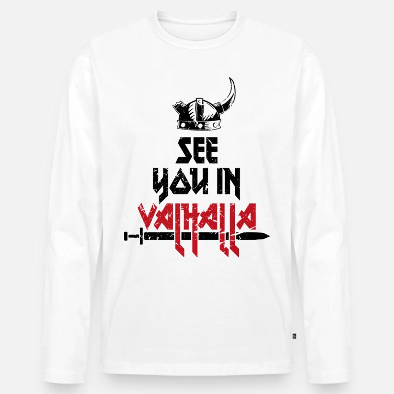 Valhalla Vikings Wikinger Assasin - Männer Premium Bio Langarmshirt - Weiß