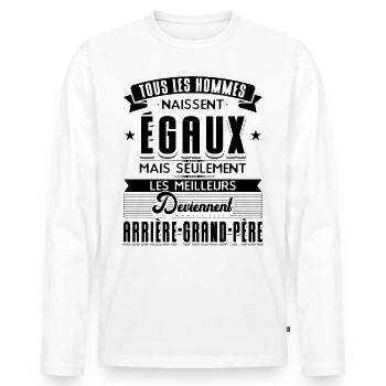 Arrière-grand-père Humour - T-shirt manches longues Premium bio Homme - blanc - Devant - Nico (187cm)