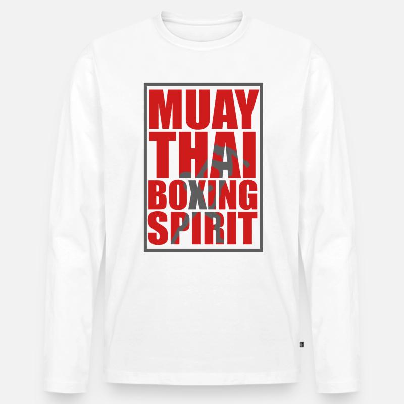 Muay thai - Männer Premium Bio Langarmshirt - Weiß