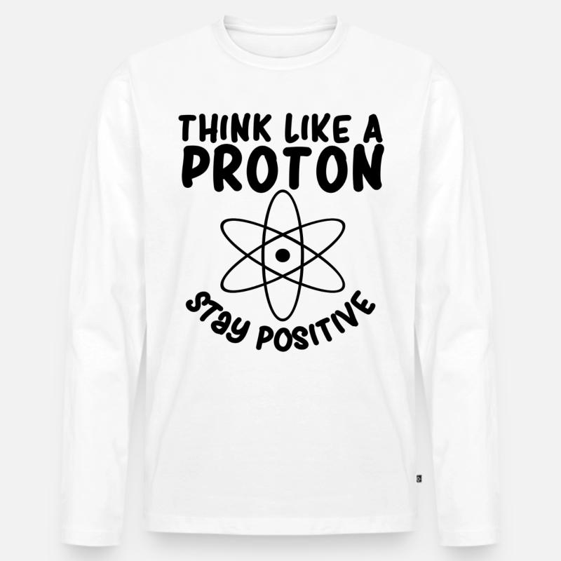 Proton - Männer Premium Bio Langarmshirt - Weiß