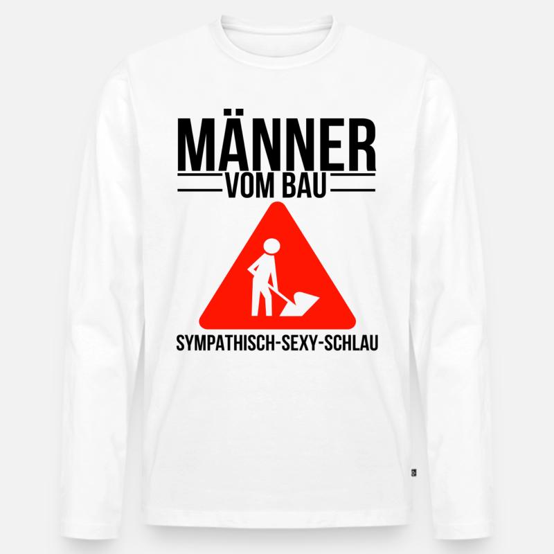 Bauarbeiter - Männer Premium Bio Langarmshirt - Weiß