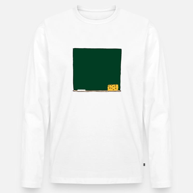 Tafel - Männer Premium Bio Langarmshirt - Weiß