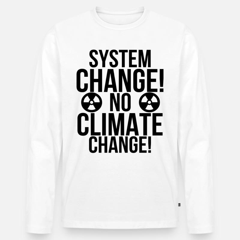 Klimaschutz - Männer Premium Bio Langarmshirt - Weiß