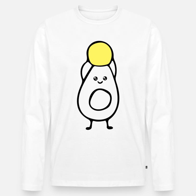 Ei - Frühstück - Lustig - Männer Premium Bio Langarmshirt - Weiß