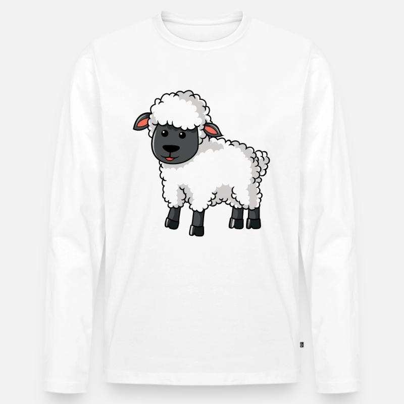 Schaf Schäffchen Scharfshirte Schafsbauer - Männer Premium Bio Langarmshirt - Weiß