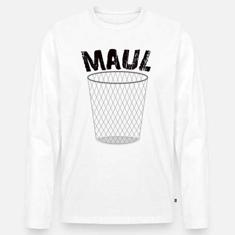 Maulkorb - Männer Premium Bio Langarmshirt - Weiß