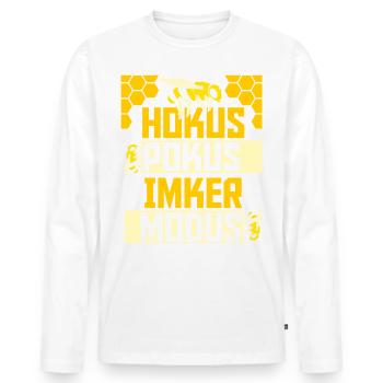 Imker Bienenzüchter Spruch Bienenliebhaber Imkerei - Männer Premium Bio Langarmshirt - Weiß - Vorne - Nico (187cm)