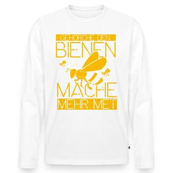Lustige Imker Geschenke Hobbyimker Imkerei Biene - Männer Premium Bio Langarmshirt - Weiß - Vorne - Nico (187cm)
