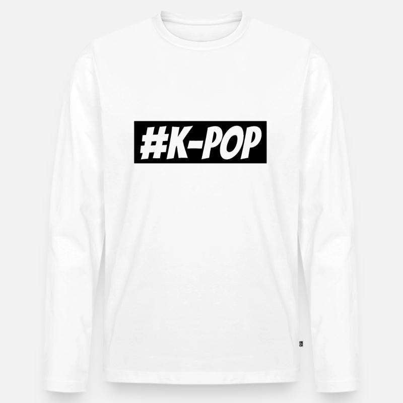 #K-POP - Männer Premium Bio Langarmshirt - Weiß