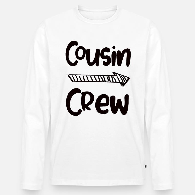 Cousin Crew - Männer Premium Bio Langarmshirt - Weiß