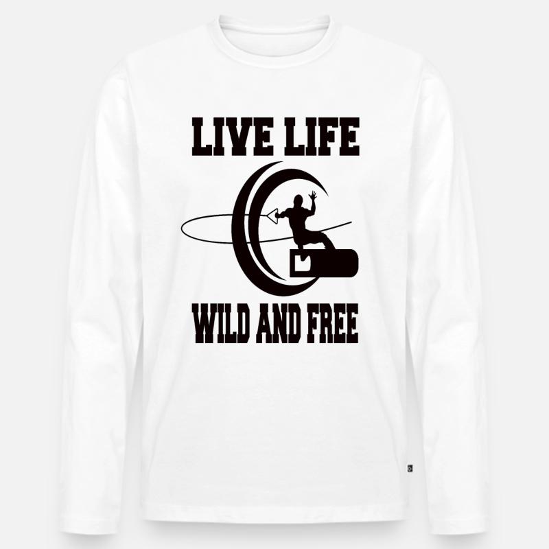 wakeboarding - Männer Premium Bio Langarmshirt - Weiß