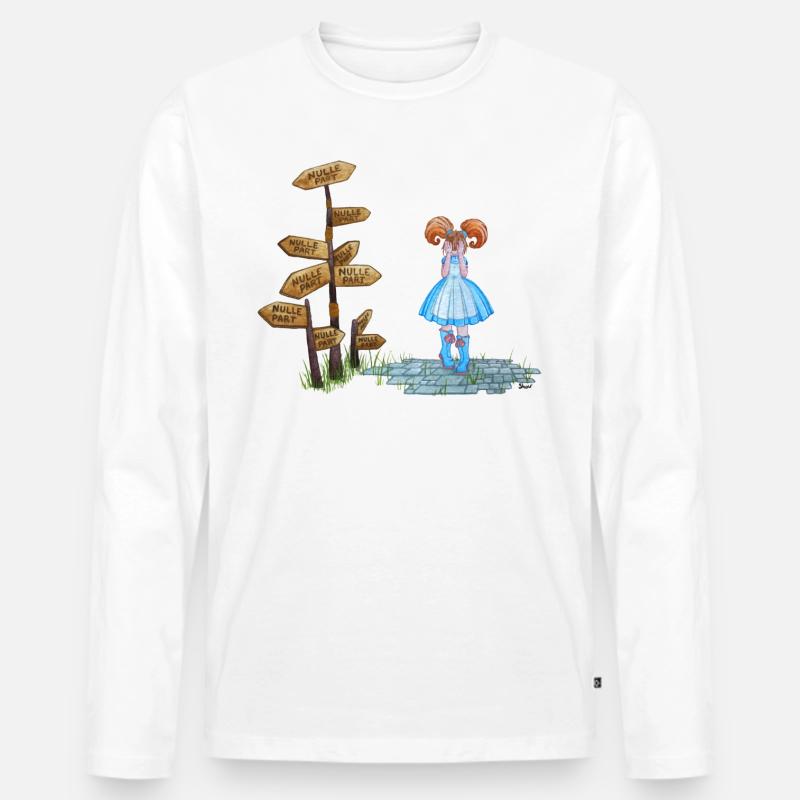 Nirgends - Männer Premium Bio Langarmshirt - Weiß