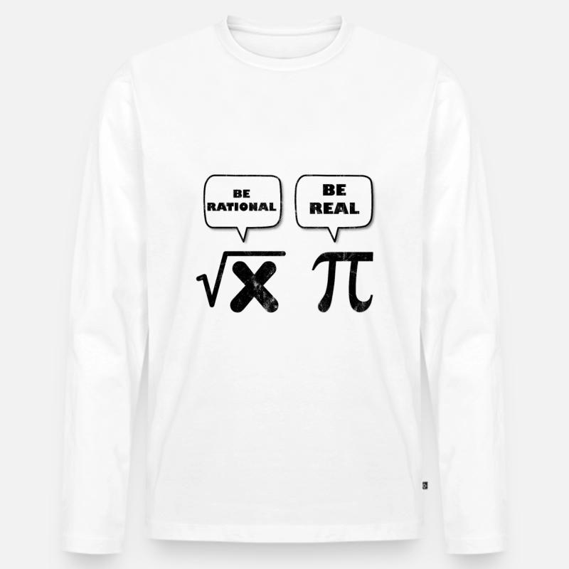 Mathe Nerd - Männer Premium Bio Langarmshirt - Weiß