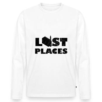 Lost Place factory - Men's Premium Organic Long Sleeve Shirt - white - Front - Nico (187cm)
