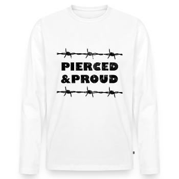 Piercing and tattoos - Men's Premium Organic Long Sleeve Shirt - white - Front - Nico (187cm)