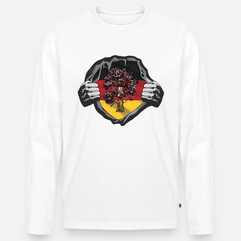 Eiche Deutsch - Männer Premium Bio Langarmshirt - Weiß