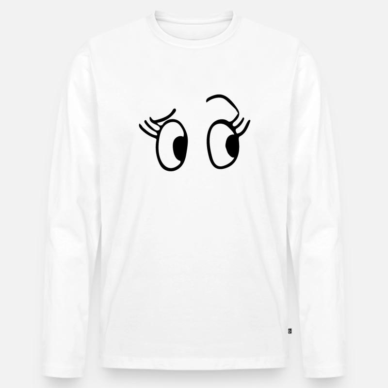 Augen - Männer Premium Bio Langarmshirt - Weiß