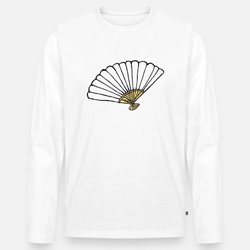 Fächer - Männer Premium Bio Langarmshirt - Weiß