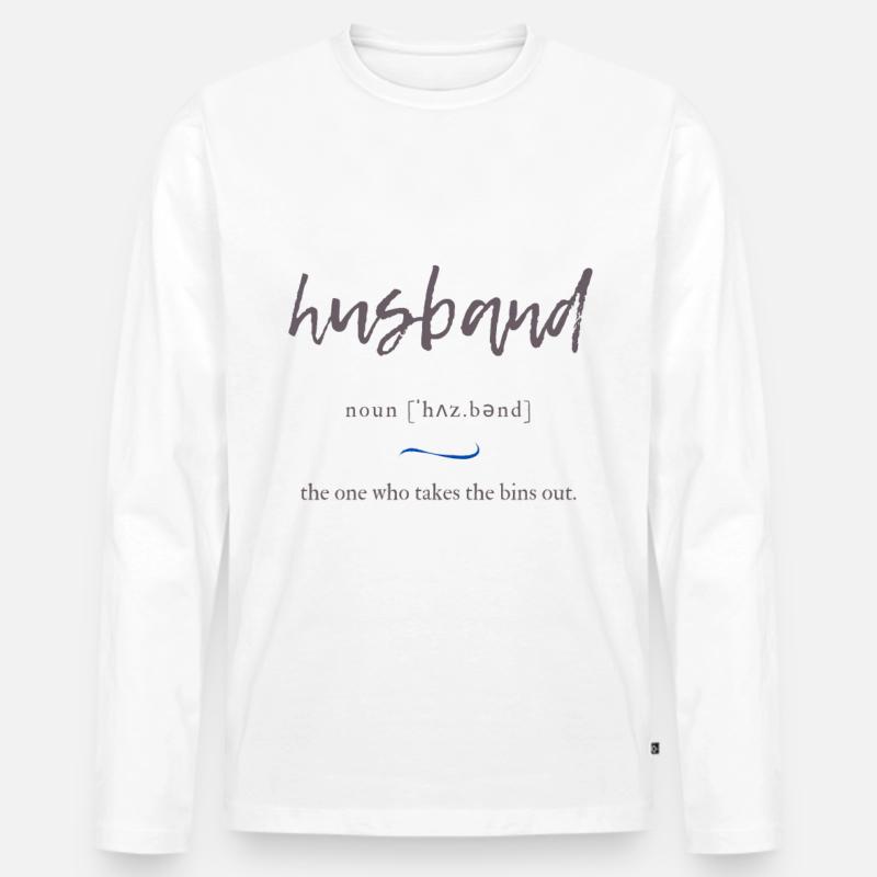 Husband (Ehemann) Convoluted Edition - Männer Premium Bio Langarmshirt - Weiß