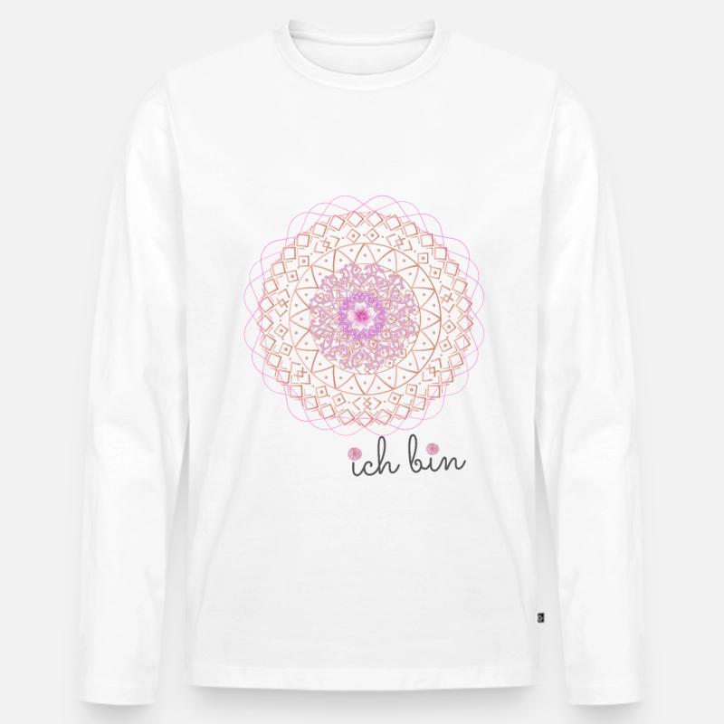 Mandada ich bin - Männer Premium Bio Langarmshirt - Weiß