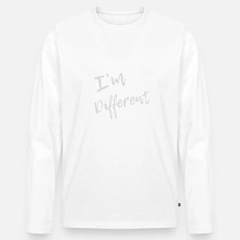 Ich bin anders - Männer Premium Bio Langarmshirt - Weiß