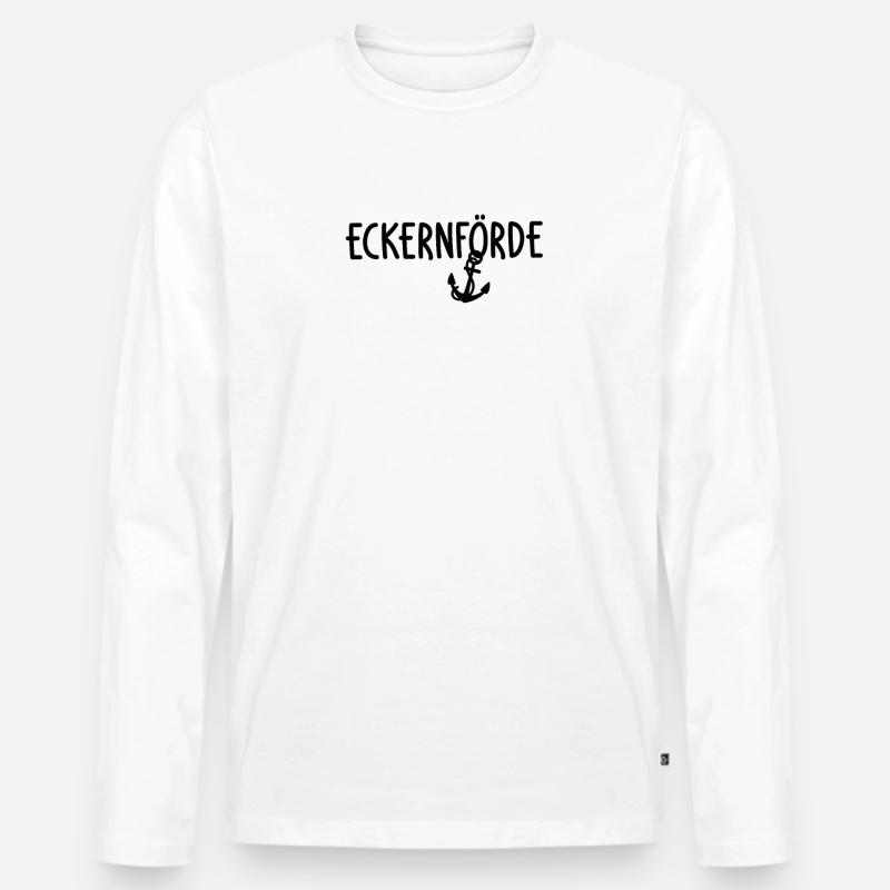 Eckernförde - Männer Premium Bio Langarmshirt - Weiß