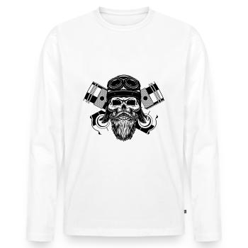 Have a Biker look. - Men's Premium Organic Long Sleeve Shirt - white - Front - Nico (187cm)