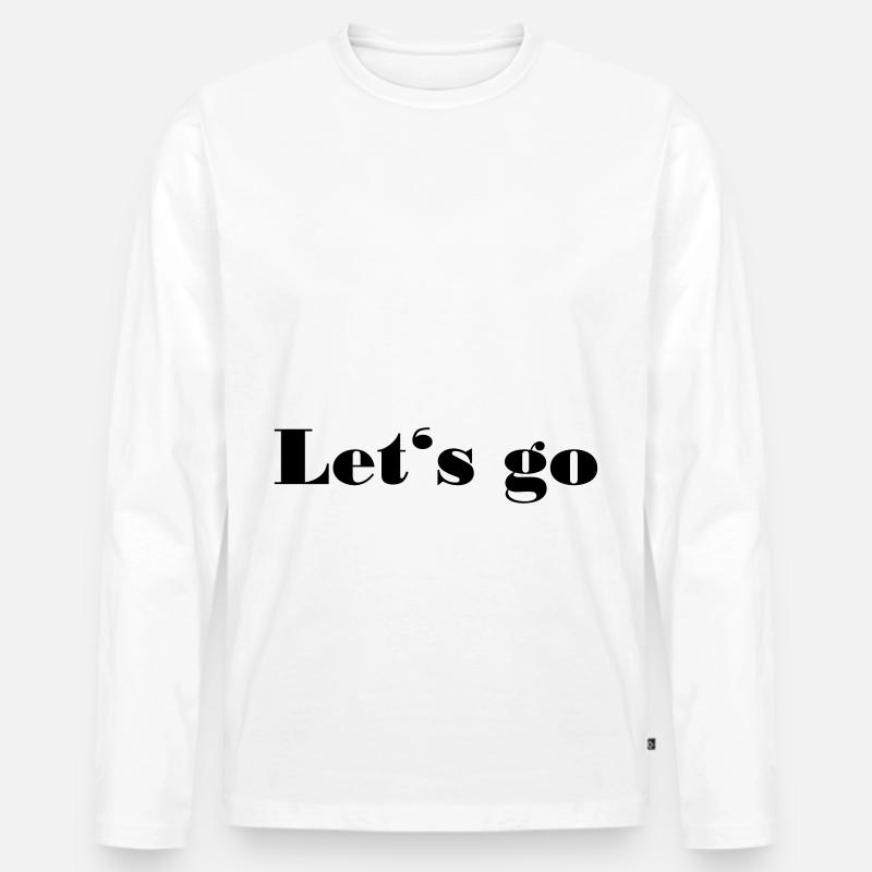 lets go - Männer Premium Bio Langarmshirt - Weiß