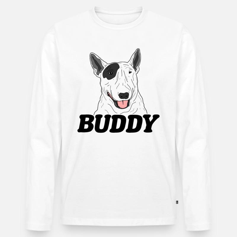 Bullterrier - Männer Premium Bio Langarmshirt - Weiß