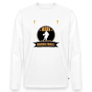 Alter Mann Basketball - Männer Premium Bio Langarmshirt - Weiß - Vorne - Nico (187cm)