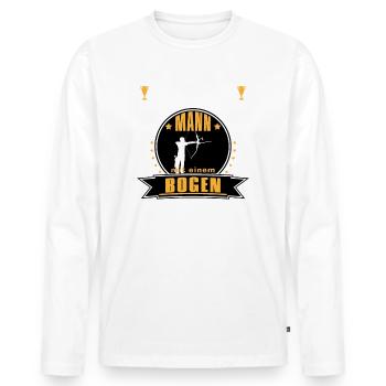 Alter Mann Bogen - Männer Premium Bio Langarmshirt - Weiß - Vorne - Nico (187cm)