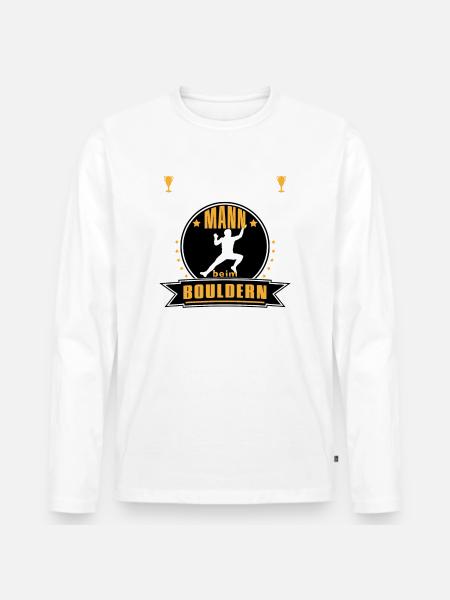 Alter Mann Bouldern - Männer Premium Bio Langarmshirt -