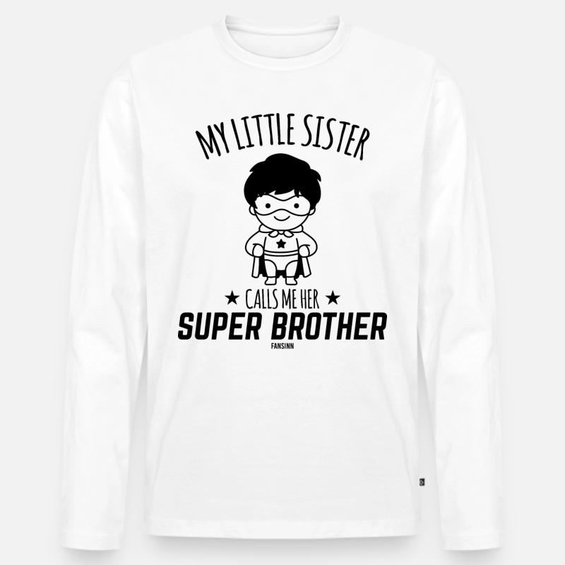 Brudergeschenk Superheld Beschützer - Männer Premium Bio Langarmshirt - Weiß