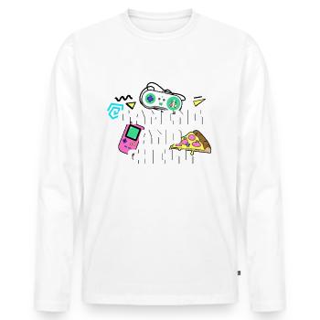 gaming and chill - Men's Premium Organic Long Sleeve Shirt - white - Front - Nico (187cm)