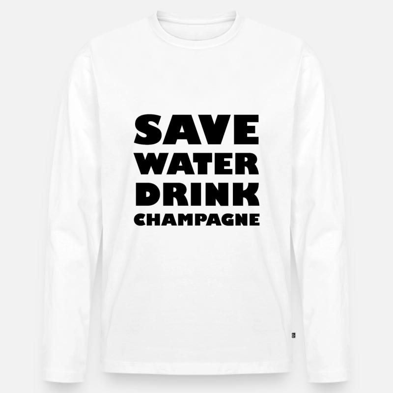 Save Water - Männer Premium Bio Langarmshirt - Weiß