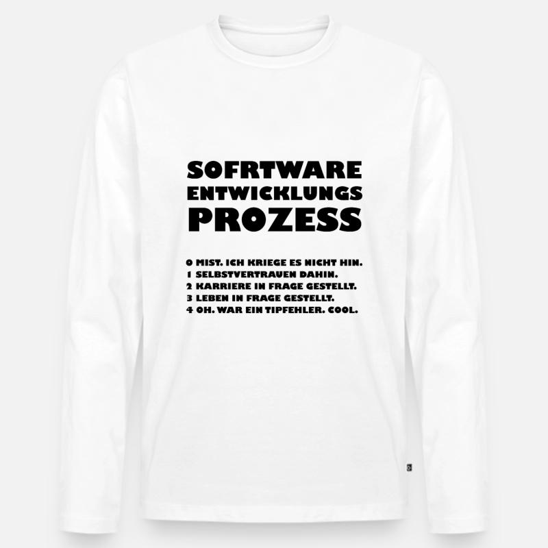 Software-Entwicklungsprozess - Männer Premium Bio Langarmshirt - Weiß