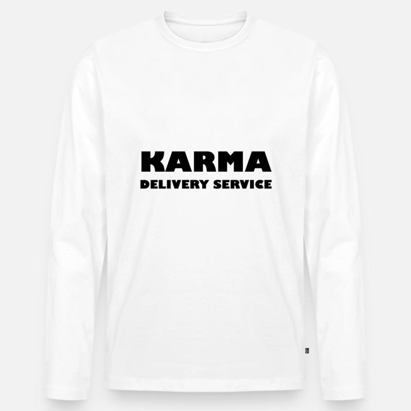 Karma Lieferservice - Männer Premium Bio Langarmshirt - Weiß