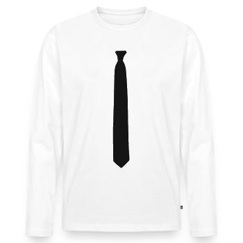 cravate - T-shirt manches longues Premium bio Homme - blanc - Devant - Nico (187cm)