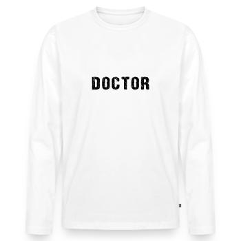 Arzt Ruhestand Geschenk. Pensionierter Arzt, medizinisch - Männer Premium Bio Langarmshirt - Weiß - Vorne - Nico (187cm)