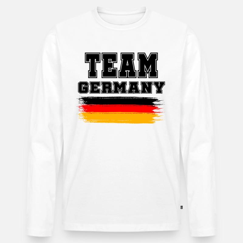 Team Germany - Männer Premium Bio Langarmshirt - Weiß