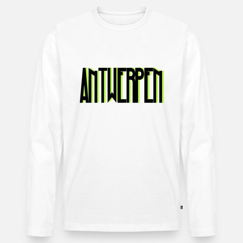 Antwerpen - Männer Premium Bio Langarmshirt - Weiß