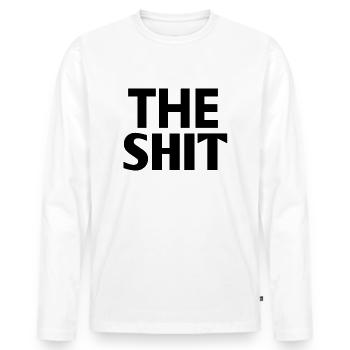 LA MERDA - Maglia a manica lunga ecologica premium da uomo - bianco - Fronte - Nico (187cm)