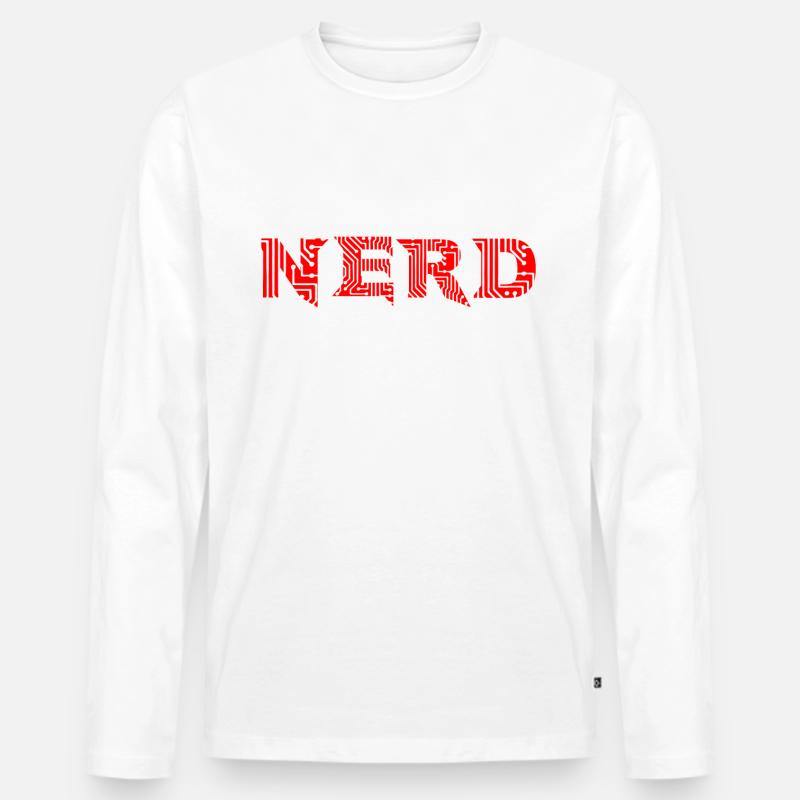 Computer Nerd - Männer Premium Bio Langarmshirt - Weiß