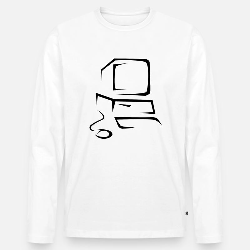 Computer - Männer Premium Bio Langarmshirt - Weiß
